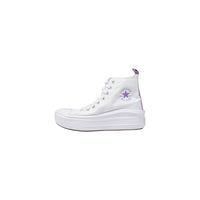 Converse White Fabric Platform Sneakers