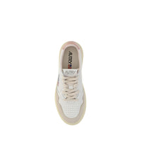 Autry White Calf Leather Bos Taurus Low Top Sneakers