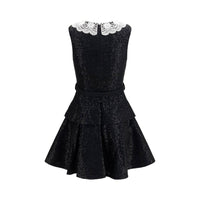 Self-Portrait Black Polyester Casual Dress