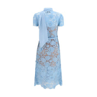 Self-Portrait Blue Polyester Casual Dress