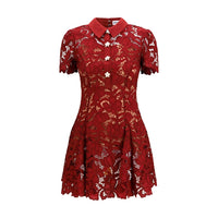 Self-Portrait Bordeaux Polyester Cocktail Dress