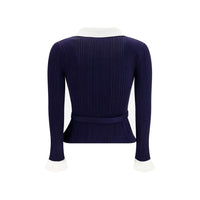 Self-Portrait Blue Polyamide Cardigan