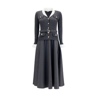 Self-Portrait Gray Polyamide Casual Dress