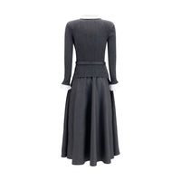 Self-Portrait Gray Polyamide Casual Dress