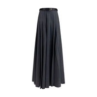 Self-Portrait Gray Polyester Long Skirt