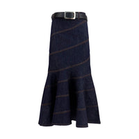 Self-Portrait Blue Denim Skirt