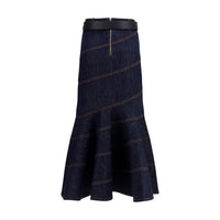Self-Portrait Blue Denim Skirt