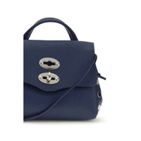 Zanellato Blue Calf Leather Bos Taurus Shoulder Bag