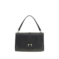 Ferragamo Black Calf Leather Bos Taurus Shoulder Bag