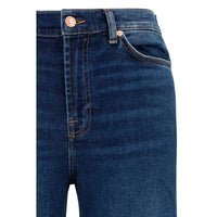 7FOR Blue Cotton Flared Jeans