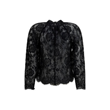 Self-Portrait Black Polyamide Blouse
