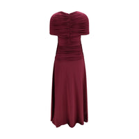 Self-Portrait Bordeaux Viscose Casual Dress