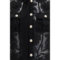Self-Portrait Black Polyester Blouse