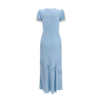 Self-Portrait Blue Viscose Casual Dress