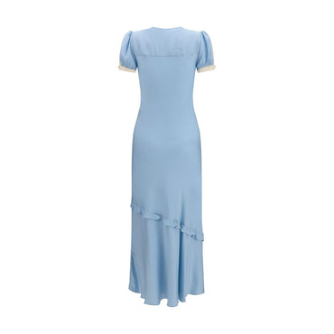Self-Portrait Blue Viscose Casual Dress