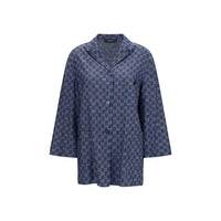 Gucci Blue Cotton Full-Length Jacket