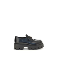 Prada Black Calf Leather Bos Taurus Slip-On Loafers