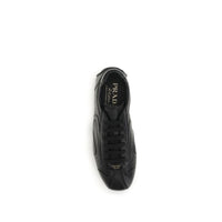 Prada Black Calf Leather Bos Taurus Low Top Sneakers