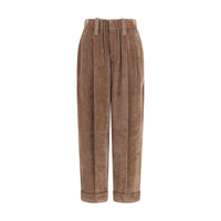 Brunello Cucinelli Brown Viscose Casual Pants