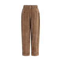 Brunello Cucinelli Brown Viscose Casual Pants