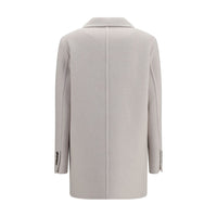 Brunello Cucinelli White Wool Oves Aries Full-Length Jacket