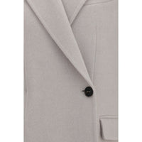 Brunello Cucinelli White Wool Oves Aries Full-Length Jacket