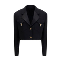 Versace Black Wool Oves Aries Blazer