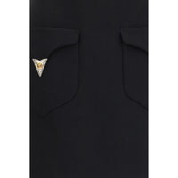 Versace Black Wool Oves Aries Mini Skirt