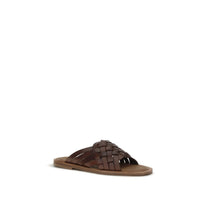 Miu Miu Brown Calf Leather Bos Taurus Flat Sandals