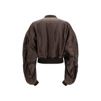 Rick Owens Brown Calf Leather Bos Taurus Bomber