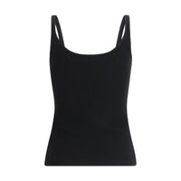 Off-White Black Cotton Sleeveles T-Shirt