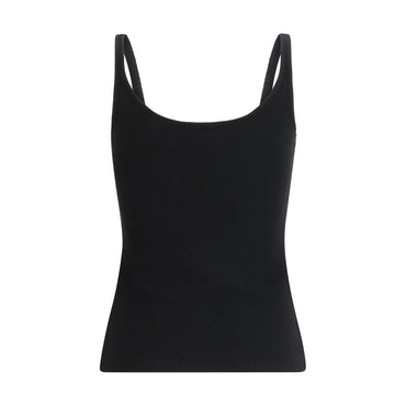 Off-White Black Cotton Sleeveles T-Shirt