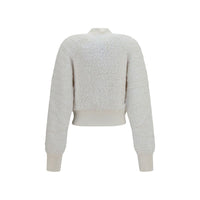 Balmain White Viscose Bomber
