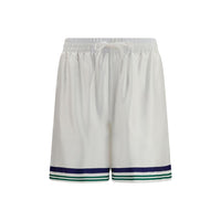Casablanca White Silk Bermuda Shorts