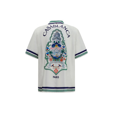 Casablanca White Silk Shortsleeve Shirt