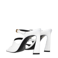 Versace White Leather Stiletto Heel Sandals