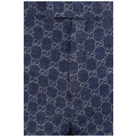 Gucci Blue Cotton Casual Pants