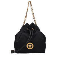Versace Black Fabric Handbag