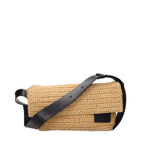 Jil Sander Beige Raffia Crossbody Bag