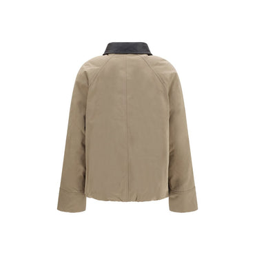 Brunello Cucinelli Beige Cotton Leather Jacket