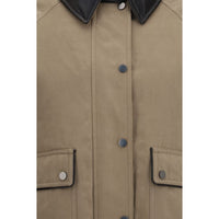 Brunello Cucinelli Beige Cotton Leather Jacket