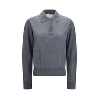 Loulou De Saison Gray Cashmere Polo Shirt