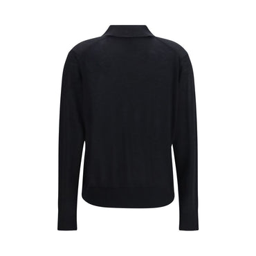 Loulou De Saison Black Cashmere Polo Shirt