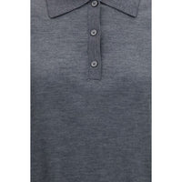 Loulou De Saison Gray Cashmere Polo Shirt