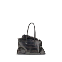 The Attico Black Calf Leather Bos Taurus Shoulder Bag