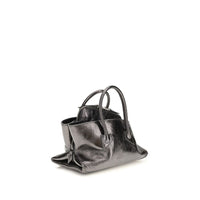 The Attico Gray Calf Leather Bos Taurus Handbag