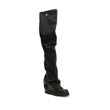 The Attico Black Polyurethane Over The Knee