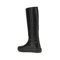 Chloé Black Calf Leather Bos Taurus Flat Boots