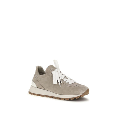 Brunello Cucinelli Blue Calf Leather Bos Taurus Athletic Sneakers