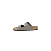 Birkenstock Gray Leather Flat Sandals